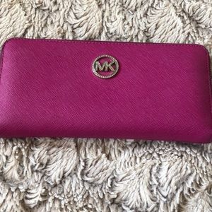 Hot pink & silver Michael Kors wallet